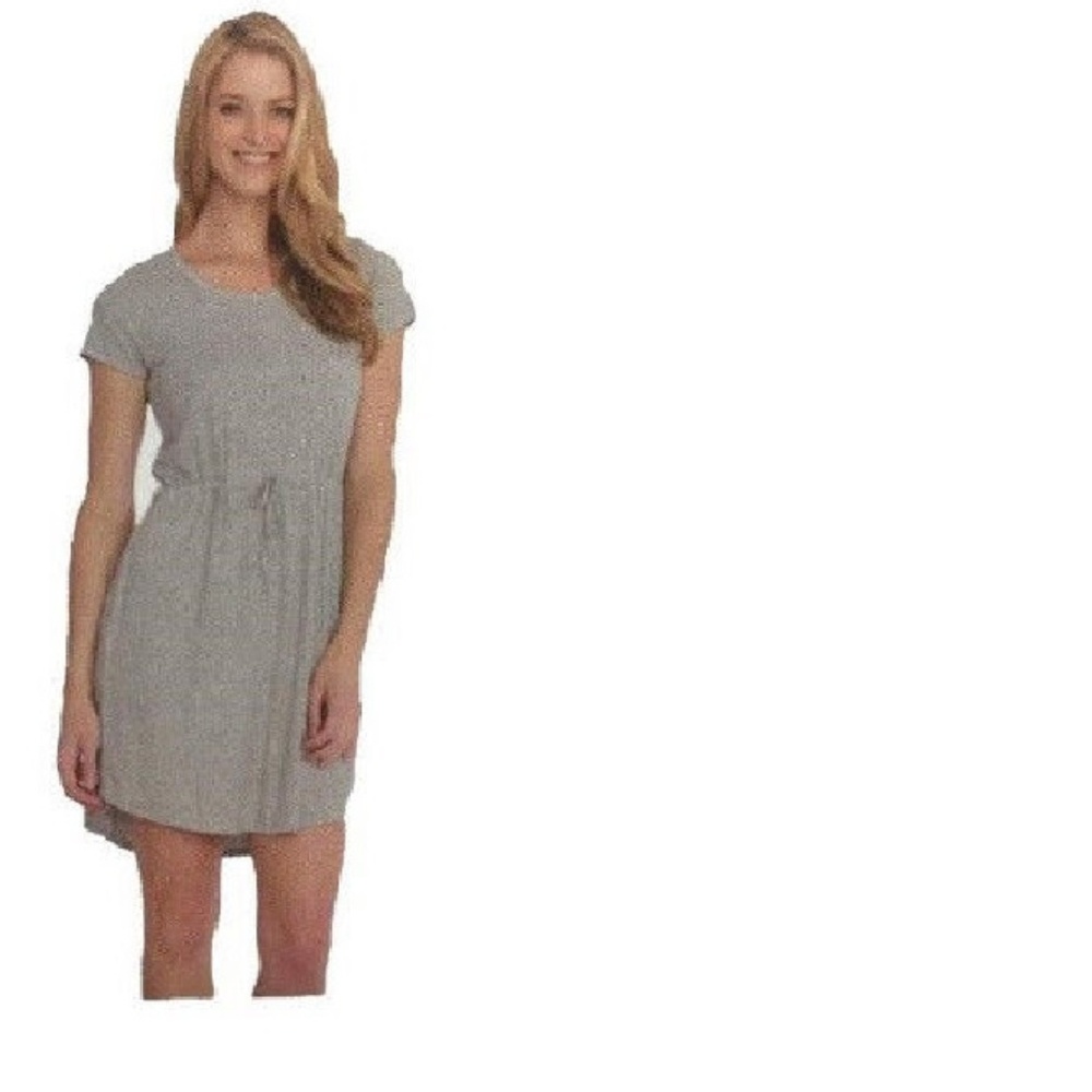 OLIVE & OAK Drawstring Gray Shirt Dress Women Sz L